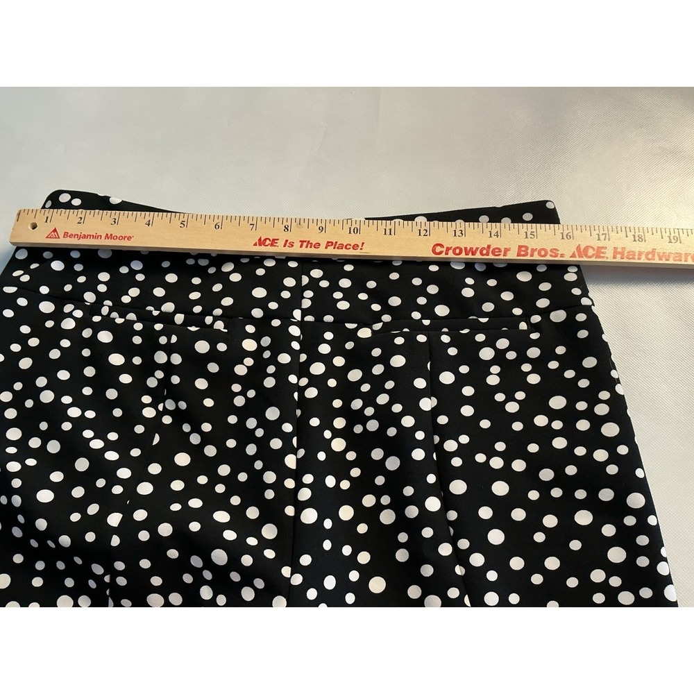 Adrianna Papell Womens 8 Black White Polka Dot Slim Ankle Dress Pants Stretch - Picture 8 of 9